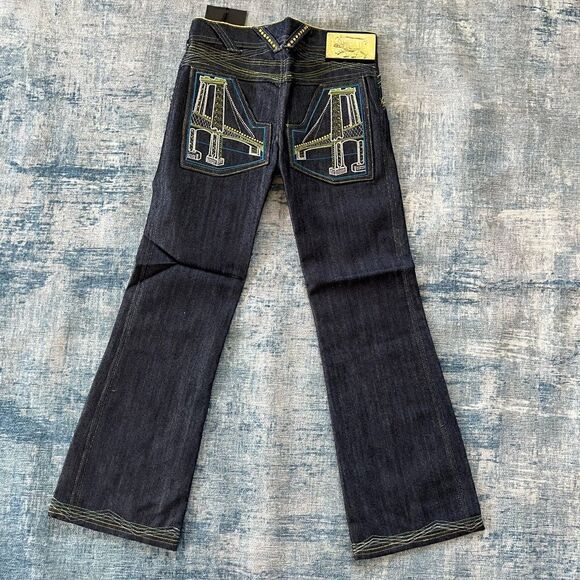 NWT! Girls Passport Dark Wash Embellished Embroidered Bootcut Jeans Size 8 - Picture 4 of 13